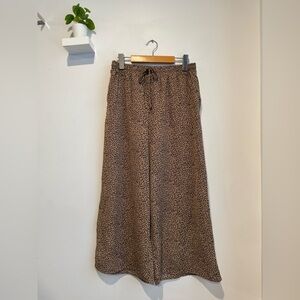 Crescent Tan and Black Animal Print Wide Leg Crops